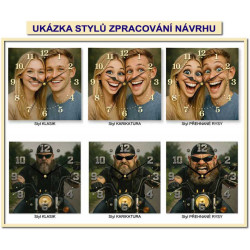 Hodiny z vlastní fotografie  - parodie na rodičovství