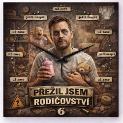 Hodiny z vlastní fotografie  - parodie na rodičovství
