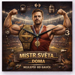 Hodiny z vlastní fotografie  - parodie na sport
