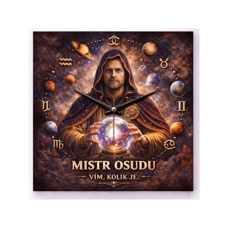 Hodiny z vlastní fotografie  - parodie na věštce