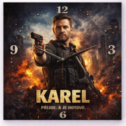 Hodiny z vlastní fotografie  - parodie na hrdinu