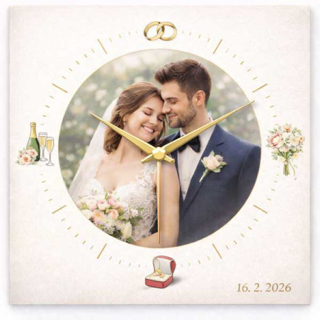 Hodiny z vlastní fotografie  - svatba