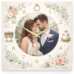 Hodiny z vlastní fotografie  - svatba