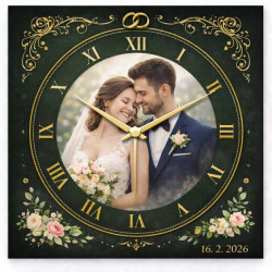 Hodiny z vlastní fotografie  - svatba