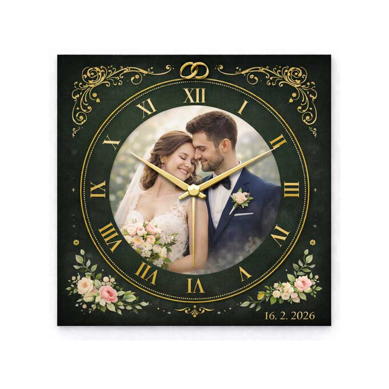 Hodiny z vlastní fotografie  - svatba