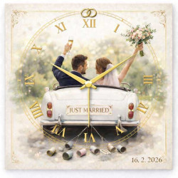 Hodiny z vlastní fotografie  - svatba