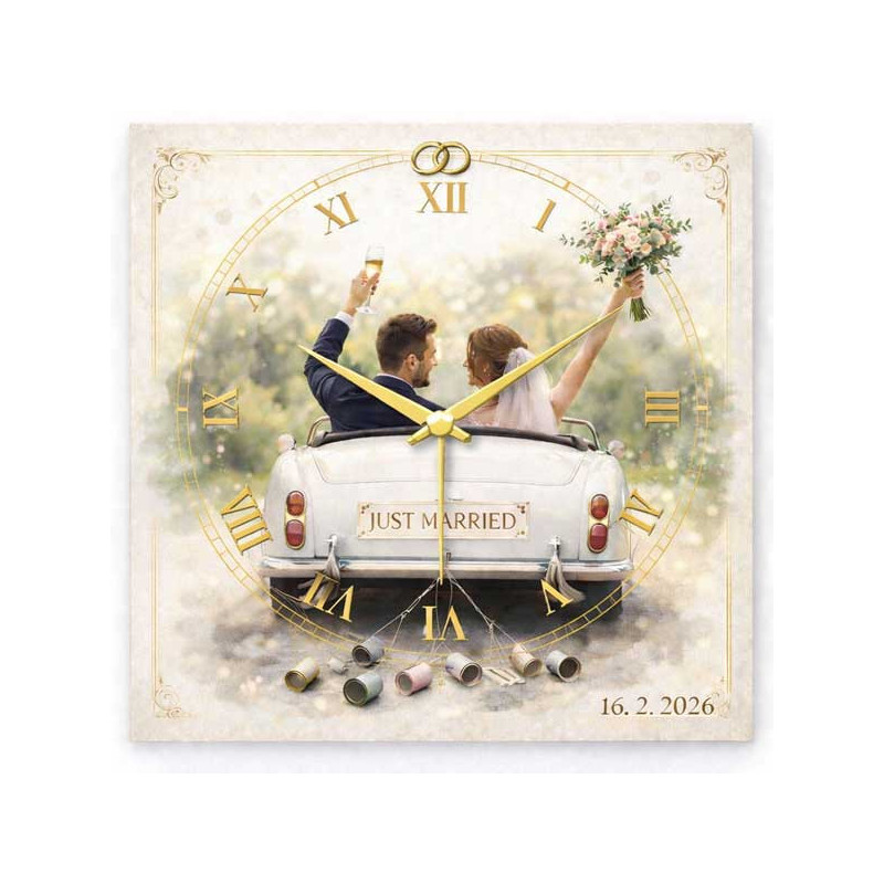 Hodiny z vlastní fotografie  - svatba
