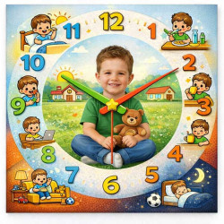Hodiny z vlastní fotografie  - škola kluk