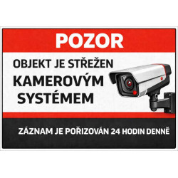 Cedule Objekt je střežen kamerovým systémem (na šířku)