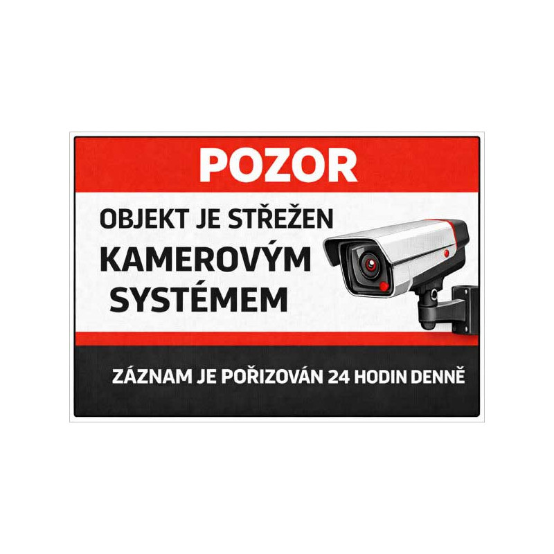 Cedule Objekt je střežen kamerovým systémem (na šířku)