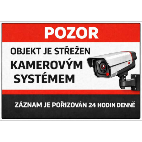 Cedule Objekt je střežen kamerovým systémem (na šířku)