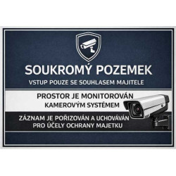 ⚠️ Cedule Soukromý pozemek – vstup pouze se souhlasem majitele (na šířku)