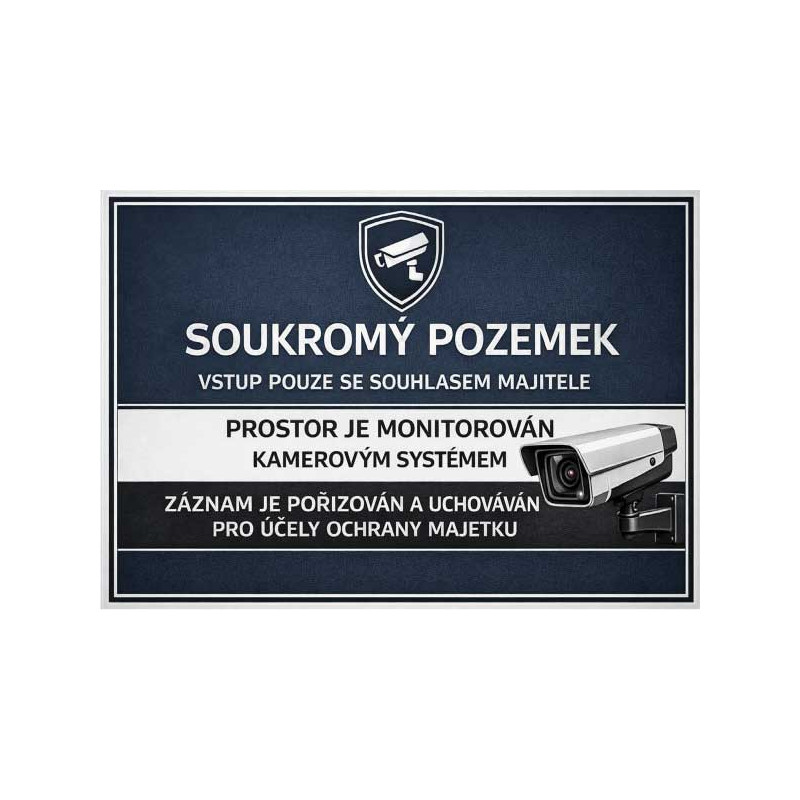 ⚠️ Cedule Soukromý pozemek – vstup pouze se souhlasem majitele (na šířku)