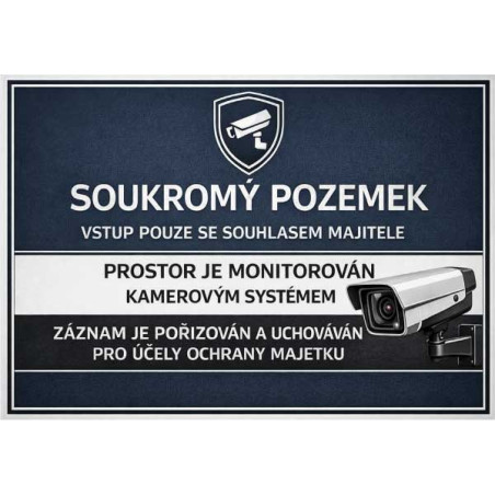 ⚠️ Cedule Soukromý pozemek – vstup pouze se souhlasem majitele (na šířku)