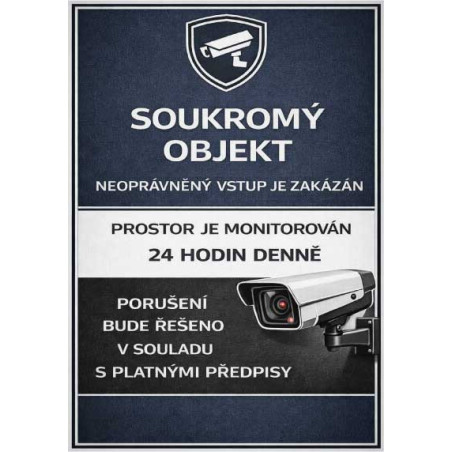 ⚠️ Cedule Soukromý objekt – neoprávněný vstup je zakázán (na výšku)