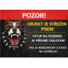 ⚠️ Cedule Objekt je střežen psem – vstup přísně zakázán (na šířku)