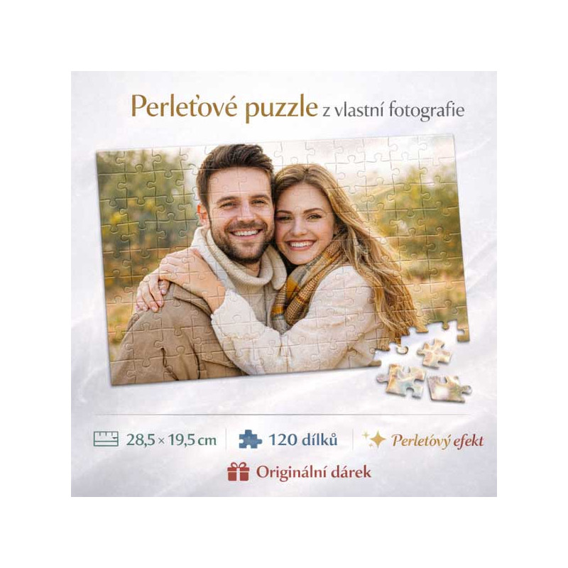 Puzzle perleťové A4 120 dílů – z vlastní fotografie (28,5 × 19,5 cm)