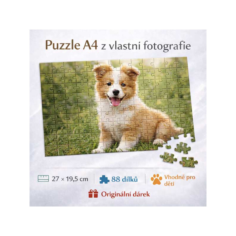 Puzzle A4 88 dílů z vlastní fotografie – 27 × 19,5 cm