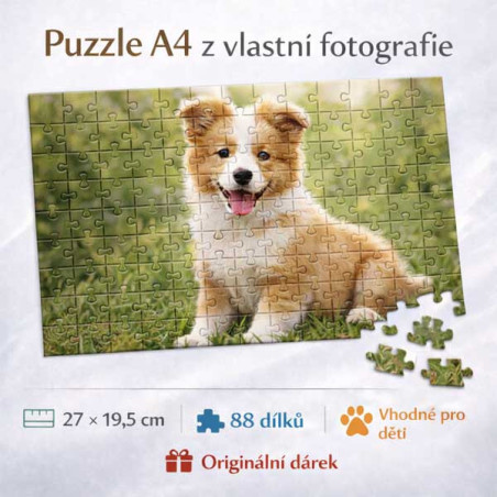 Puzzle A4 88 dílů z vlastní fotografie – 27 × 19,5 cm