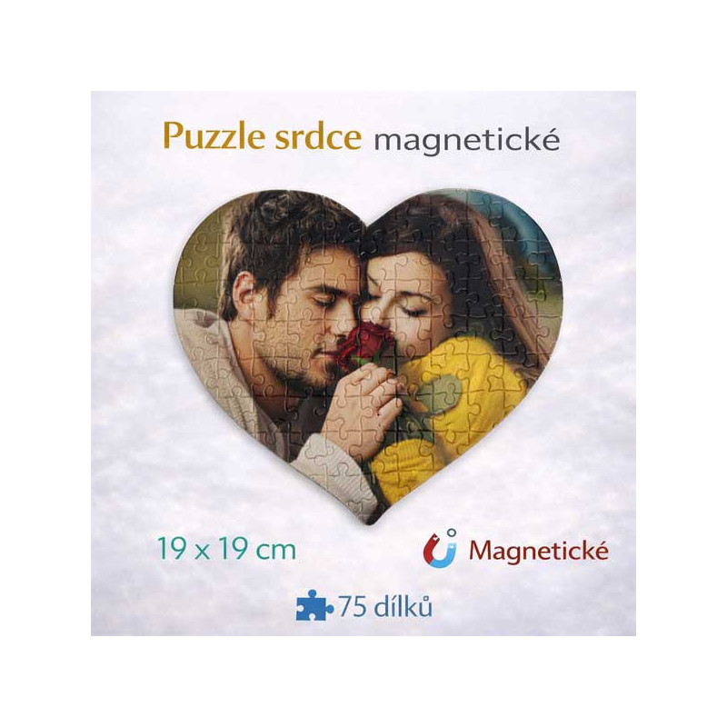 ❤️🧲 Magnetické puzzle srdce – 75 dílů z vlastní fotografie