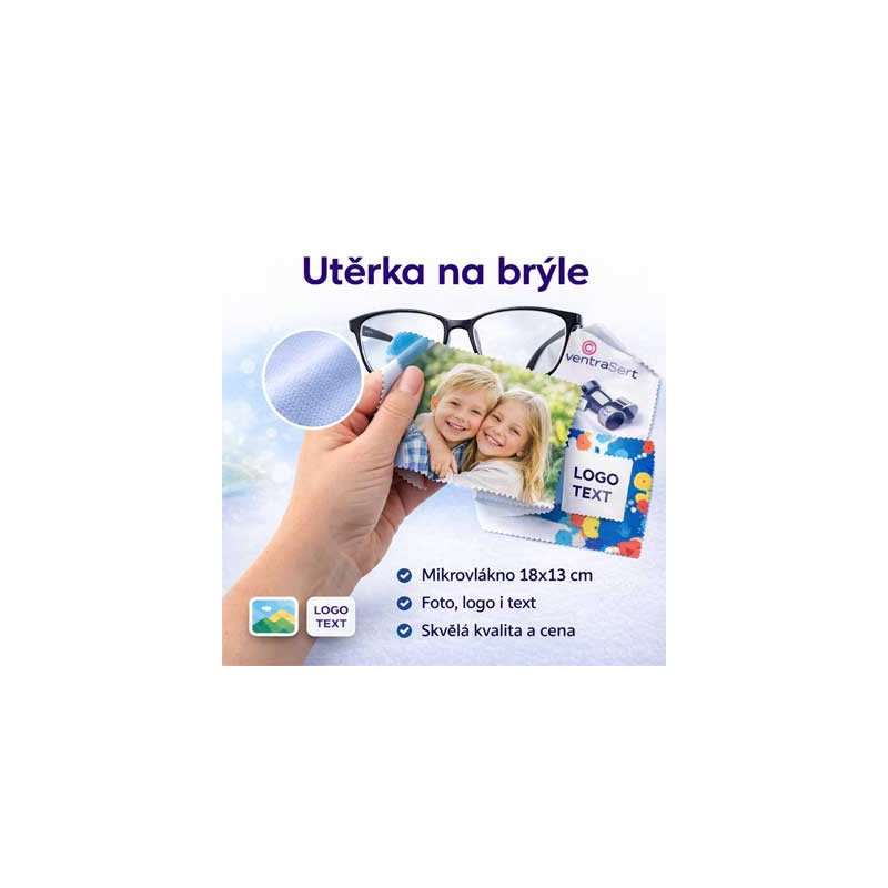 Utěrka na brýle 18×13 cm s vlastním potiskem