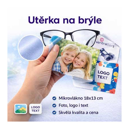 Utěrka na brýle 18×13 cm s vlastním potiskem