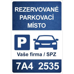 ⚠️ Cedule Parkovací místo – Vaše firma / SPZ