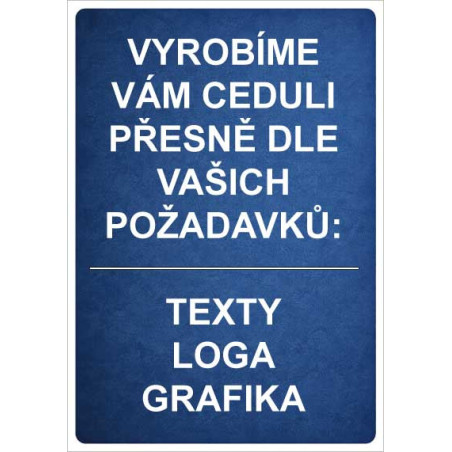 ⚠️ Cedule Vyhrazené parkoviště s vlastním návrhem