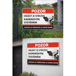 ⚠️ Cedule Objekt je střežen kamerovým systémem (na šířku)