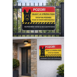 ⚠️ Cedule Objekt je střežen psem – vstup na vlastní riziko (na šířku)