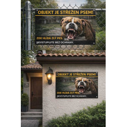 ⚠️ Cedule Objekt je střežen psem – nevstupujte bez ochrany (na šířku)