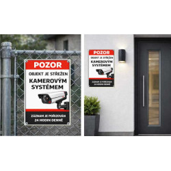 ⚠️Cedule Objekt je střežen kamerovým systémem (na výšku)