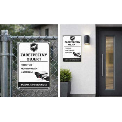 ⚠️ Cedule Zabezpečený objekt – prostor monitorován kamerami (na výšku)