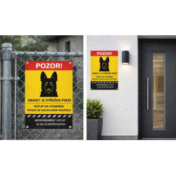 ⚠️ Cedule Objekt je střežen psem – vstup na vlastní riziko (na výšku)