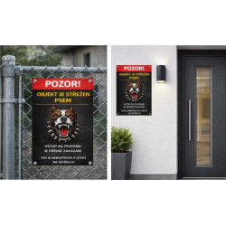 ⚠️ Cedule Objekt je střežen psem – vstup přísně zakázán (na výšku)