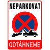 Neparkovat – odtahová cedule (na výšku)