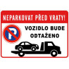 ⚠️ Neparkovat před vraty – vozidlo bude odtaženo (na šířku)