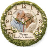Romantické hodiny s fotografií pro babičku a dědečka