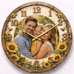 Rodinné hodiny s fotografií – slunečnicová radost