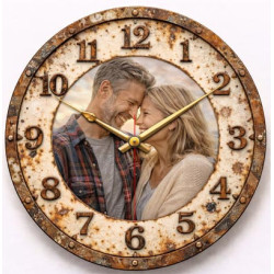 Rustikální hodiny s fotografií – vintage vzpomínka