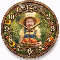 Zahradnické hodiny s fotografií – malá pěstitelka