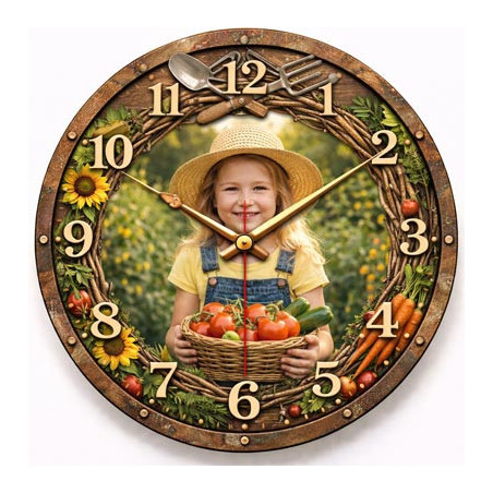 Zahradnické hodiny s fotografií – malá pěstitelka