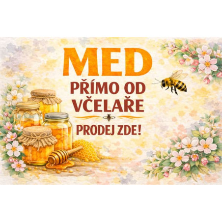 Cedule pro prodej medu – Med přímo od včelaře jemný styl č. 58