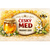 Cedule pro prodej medu – Český med s květy a pláství