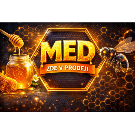 Cedule pro prodej medu – Moderní med v hexagonu