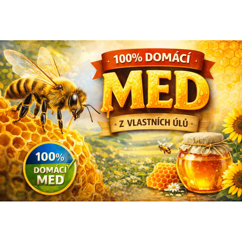Cedule pro prodej medu – Domácí med se včelou
