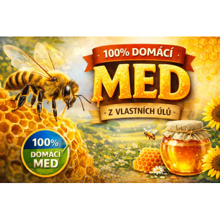 Cedule pro prodej medu – Domácí med se včelou