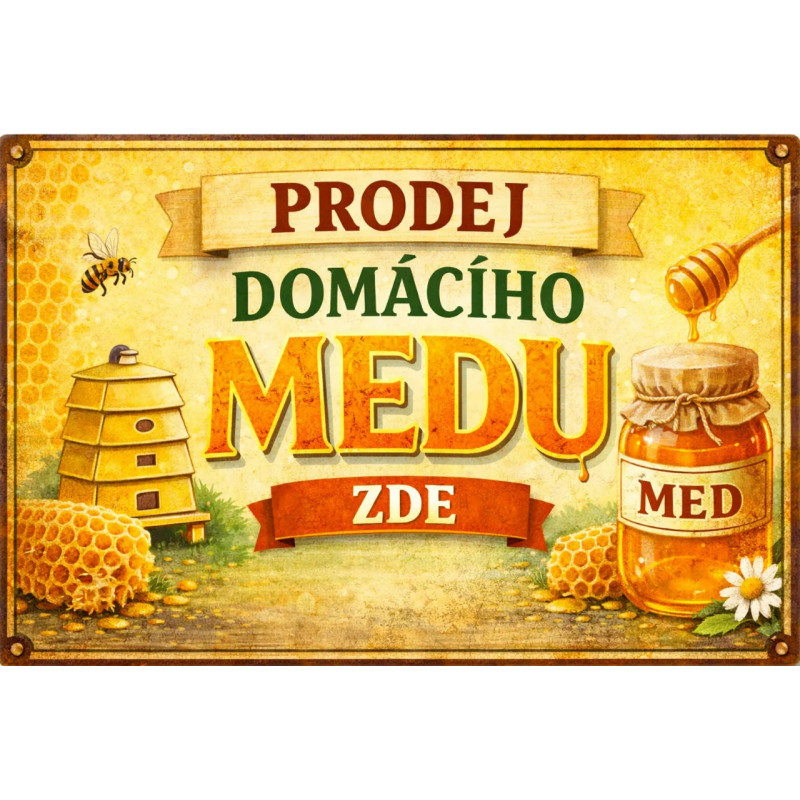 Cedule pro prodej medu – Domácí med s úlem