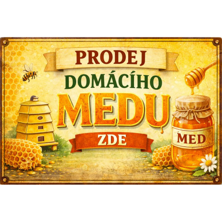 Cedule pro prodej medu – Domácí med s úlem