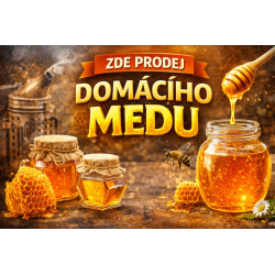 Cedule pro prodej medu – Domácí med se sklenicemi